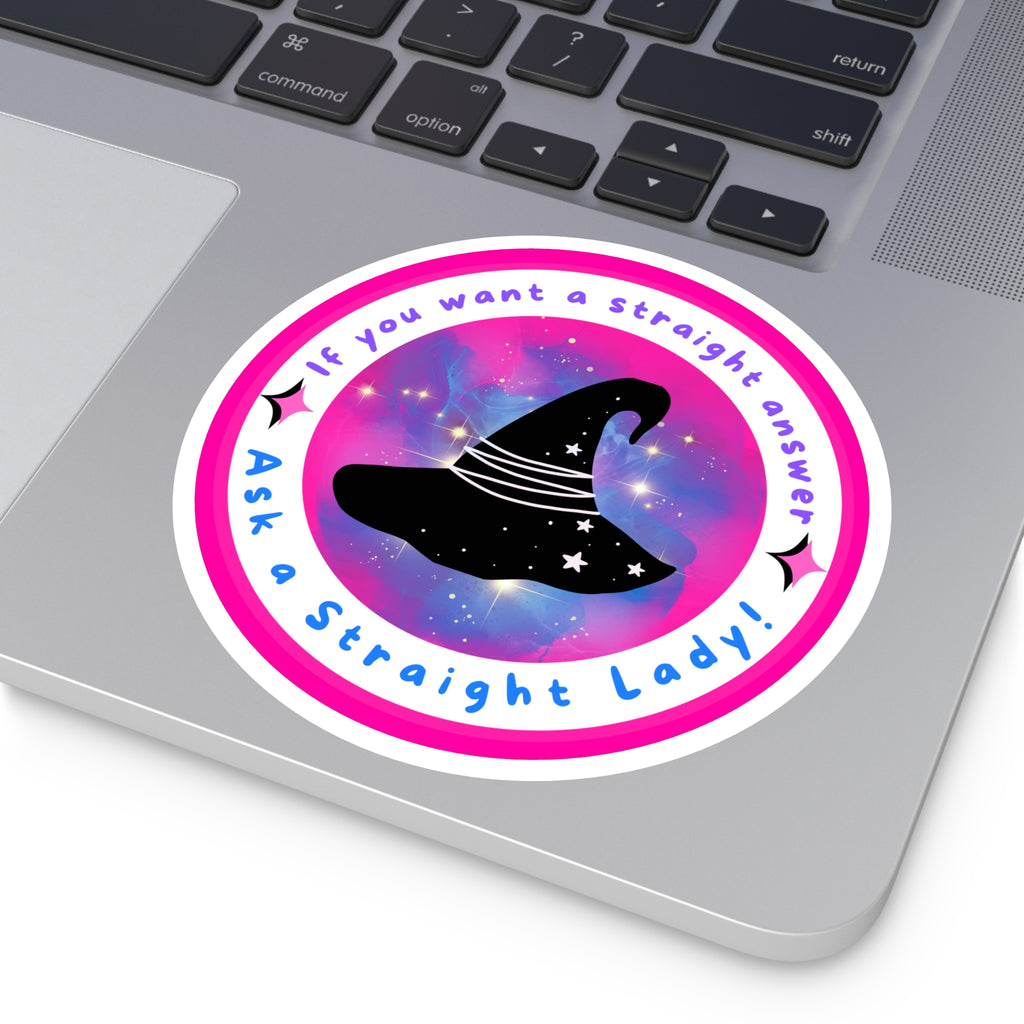 Round Sticker — Pride Witch Badge (Bisexual)