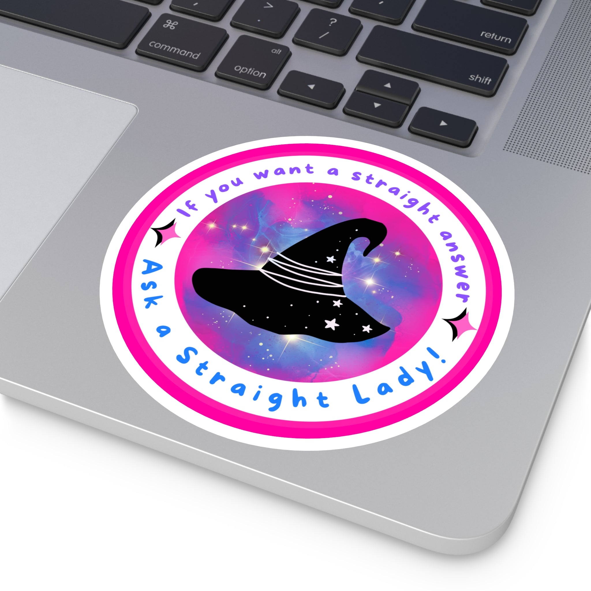 Round Sticker — Pride Witch Badge (Bisexual)