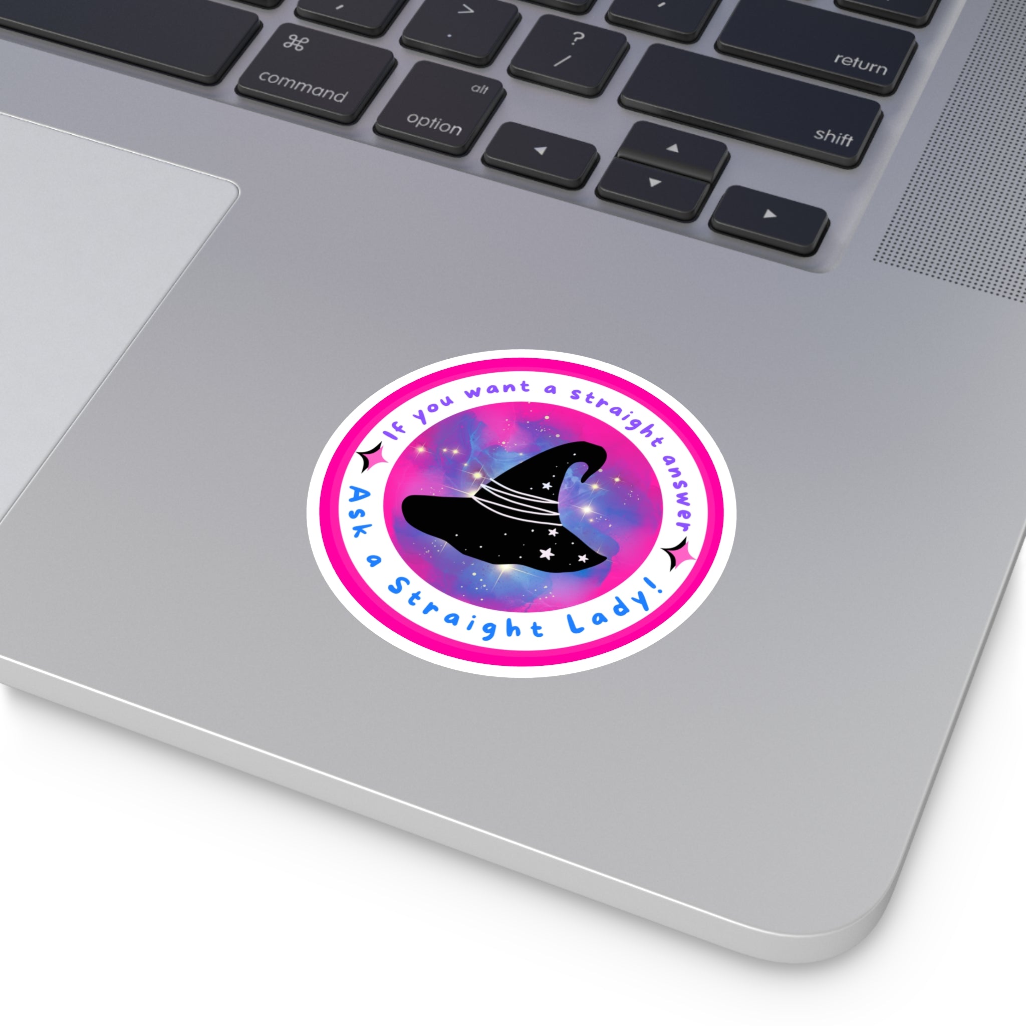 Round Sticker — Pride Witch Badge (Bisexual)