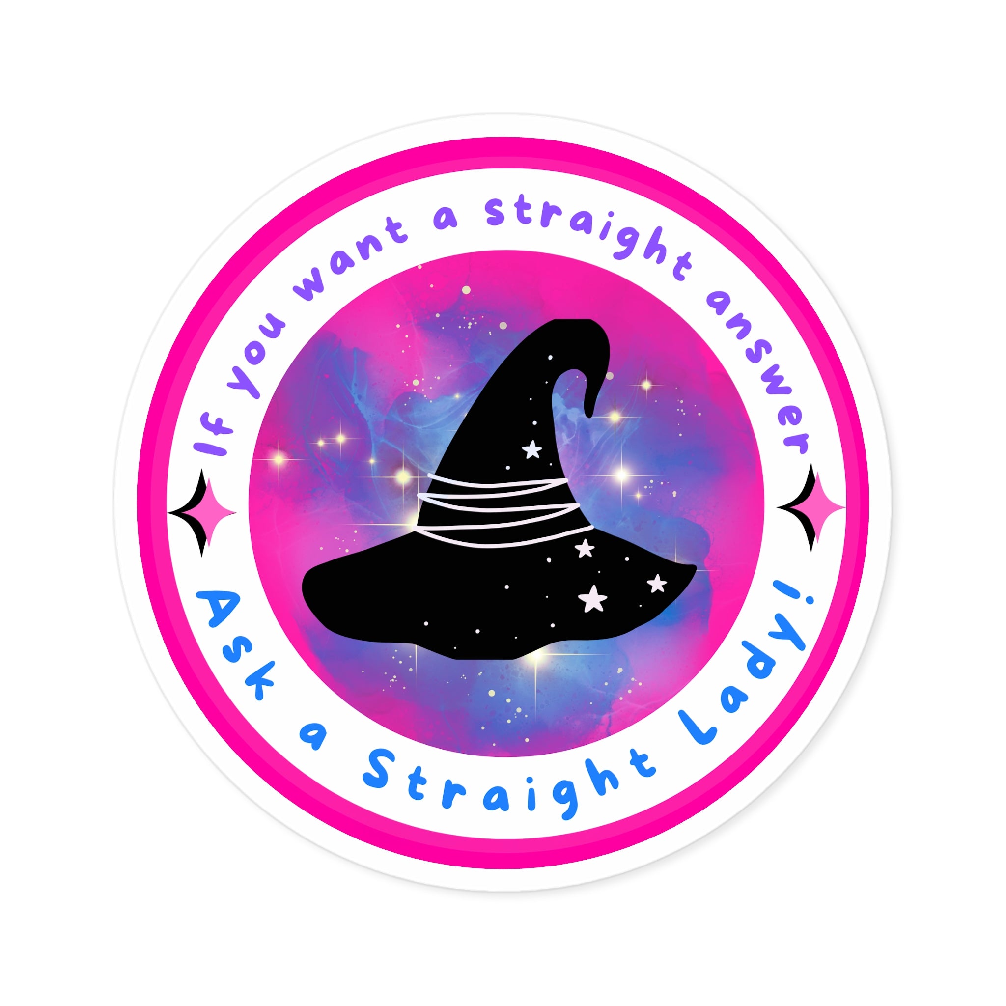 Round Sticker — Pride Witch Badge (Bisexual)