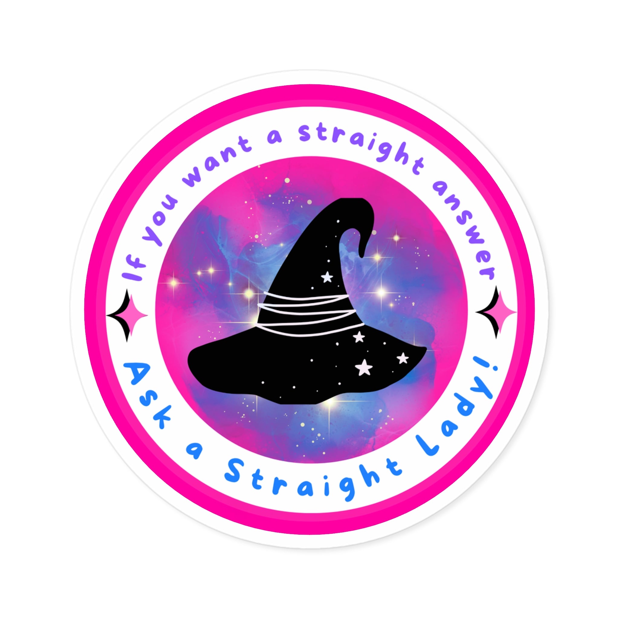 Round Sticker — Pride Witch Badge (Bisexual)