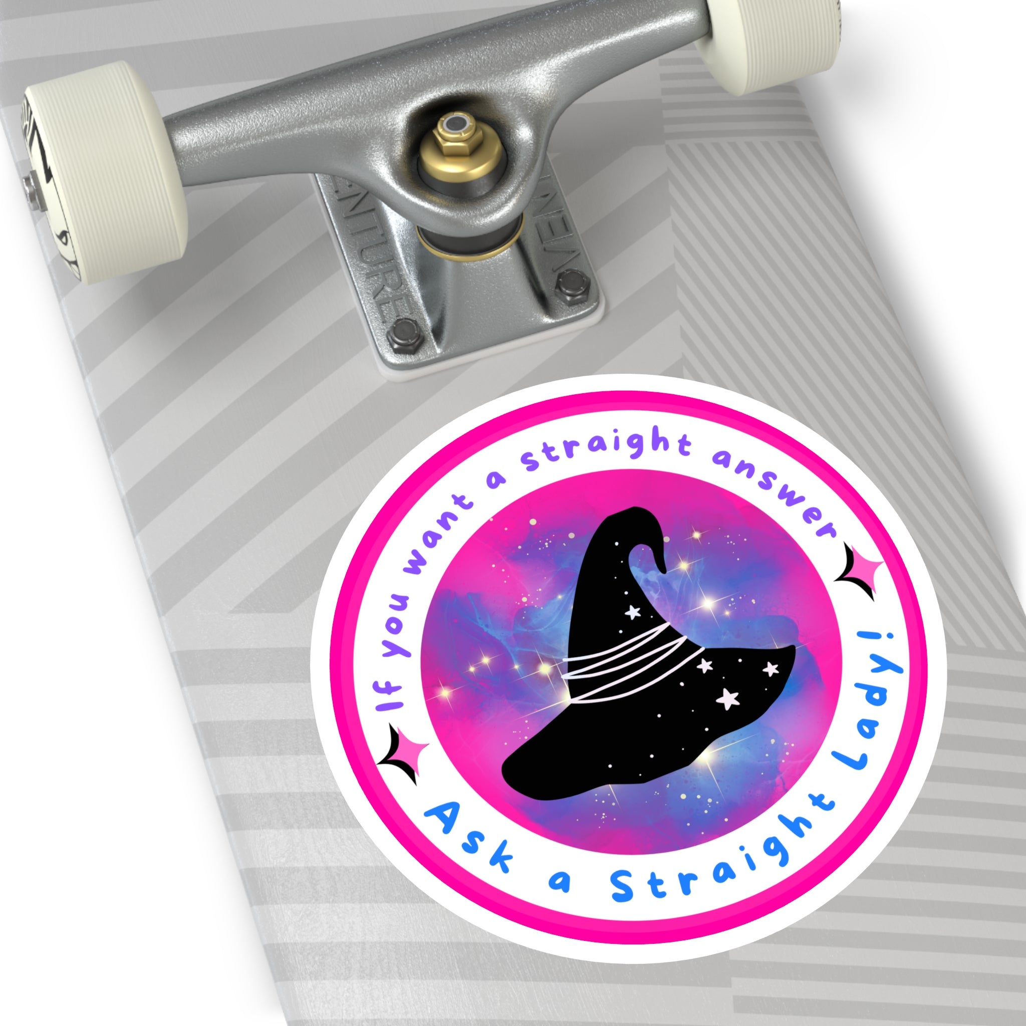 Round Sticker — Pride Witch Badge (Bisexual)