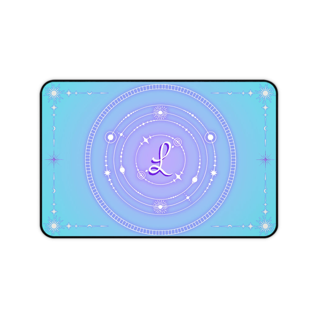 Lunar Monogram Desk Mat — Celestial Initial  Mouse Pad