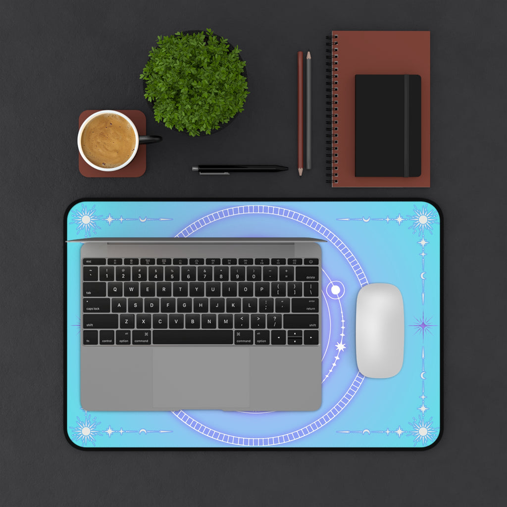 Lunar Monogram Desk Mat — Celestial Initial  Mouse Pad