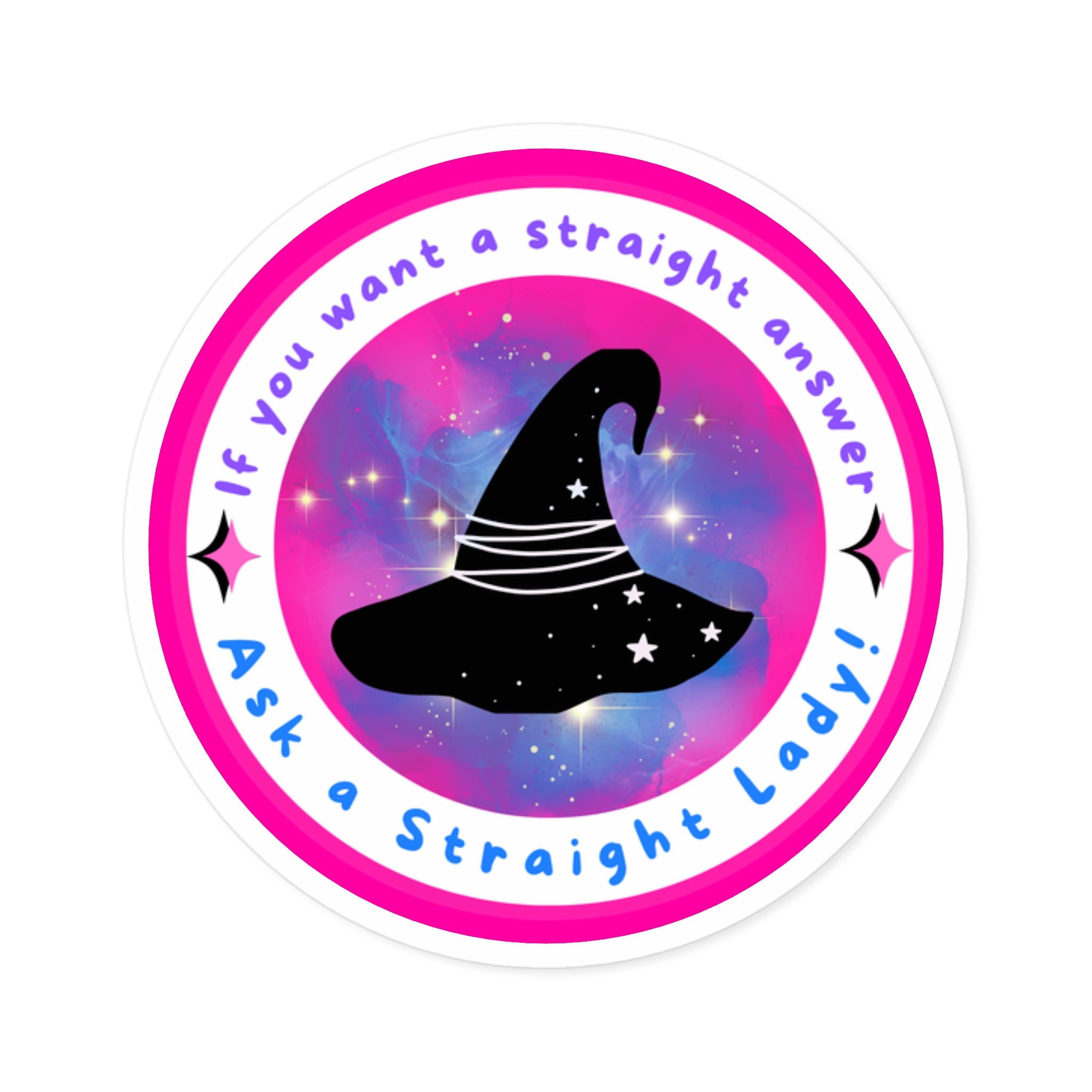 Round Sticker — Pride Witch Badge (Bisexual)