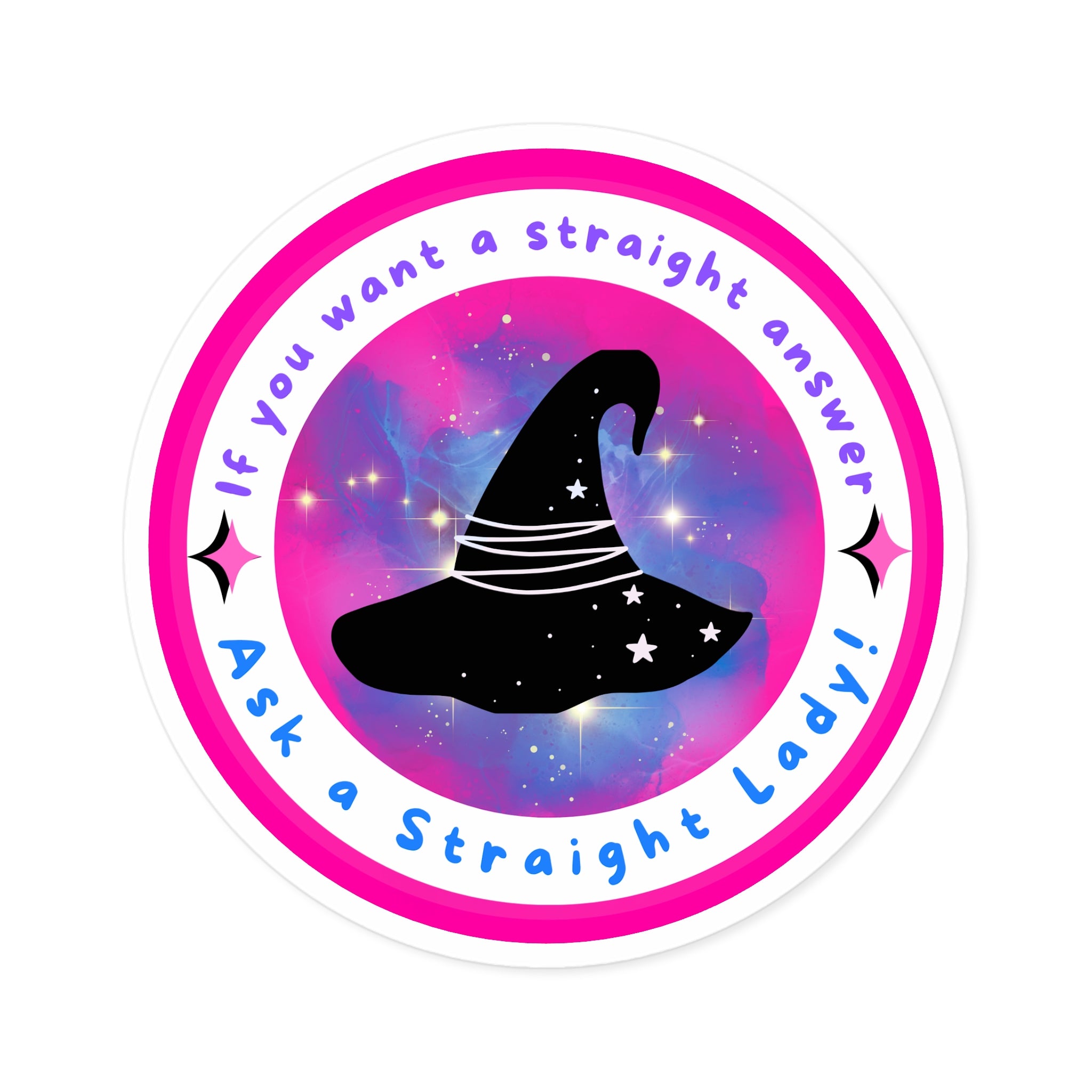 Round Sticker — Pride Witch Badge (Bisexual)